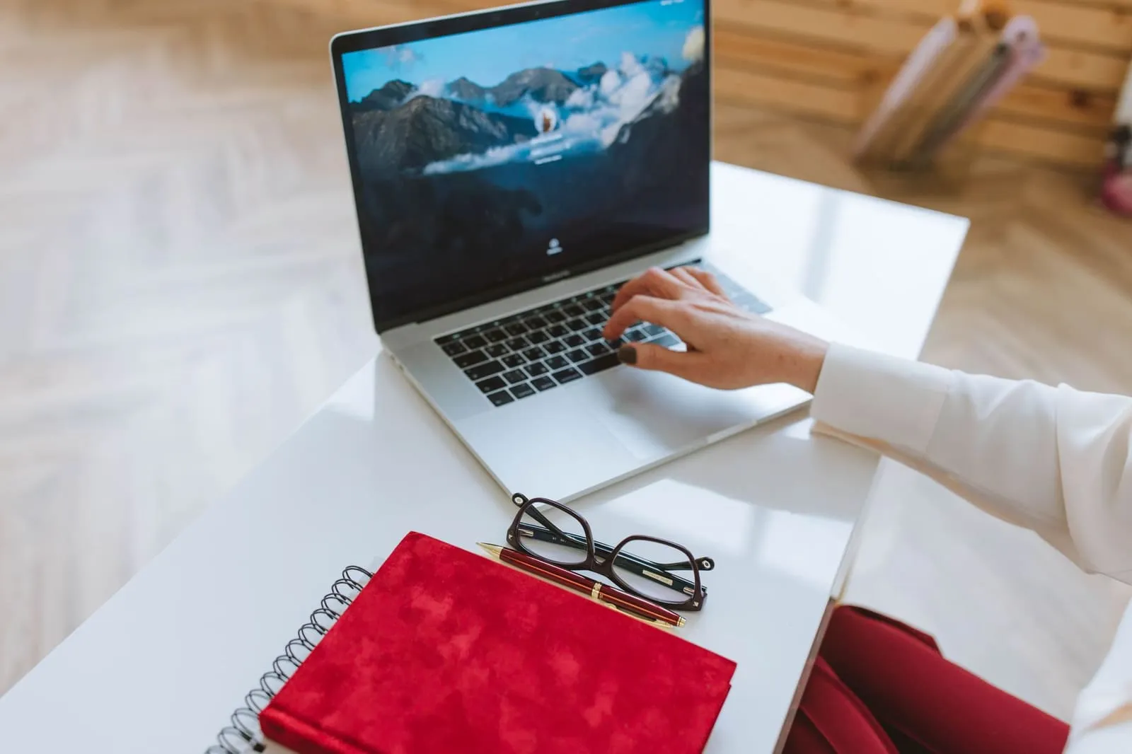 A person working on a laptop